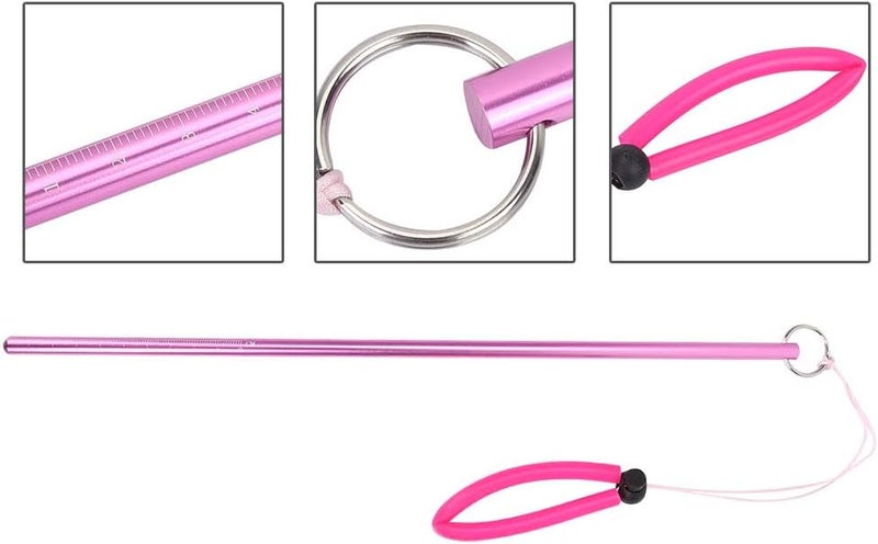 plplaaoo Aluminum Alloy Diving Pointer Stick with Hand Strap for Underwater Exploration and Reef Protection Pink - Image 3